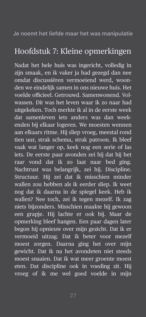 Je noemt het liefde, maar het was manipulatie